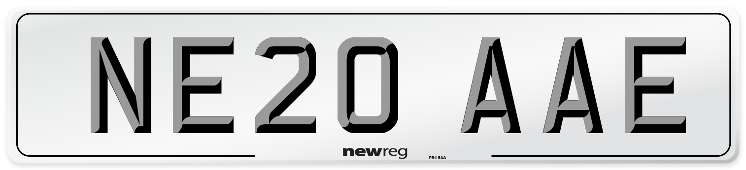 NE20 AAE Number Plate from New Reg